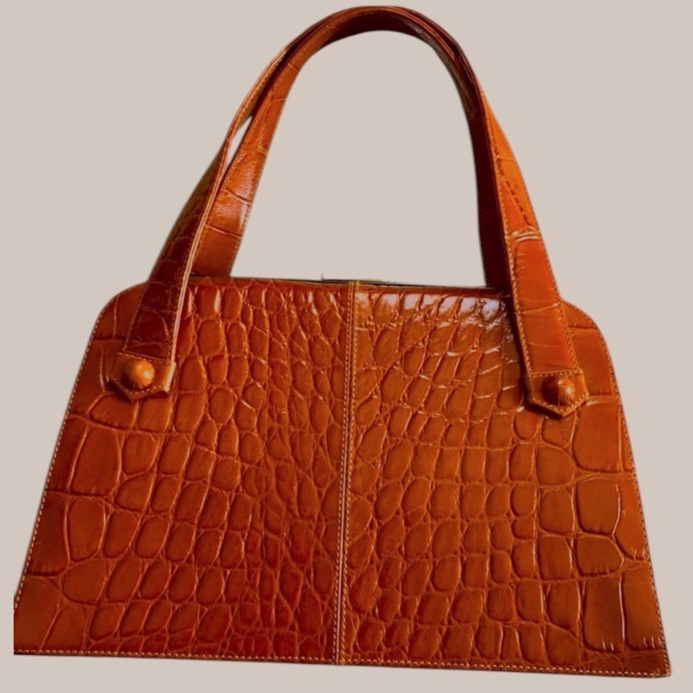 Nordstrom Leather Alligator Print Structured Bag - Picture 8 of 10